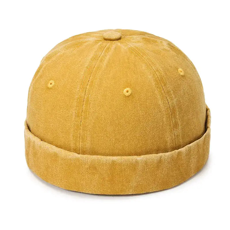 Yellow Washed Docker Hat Front