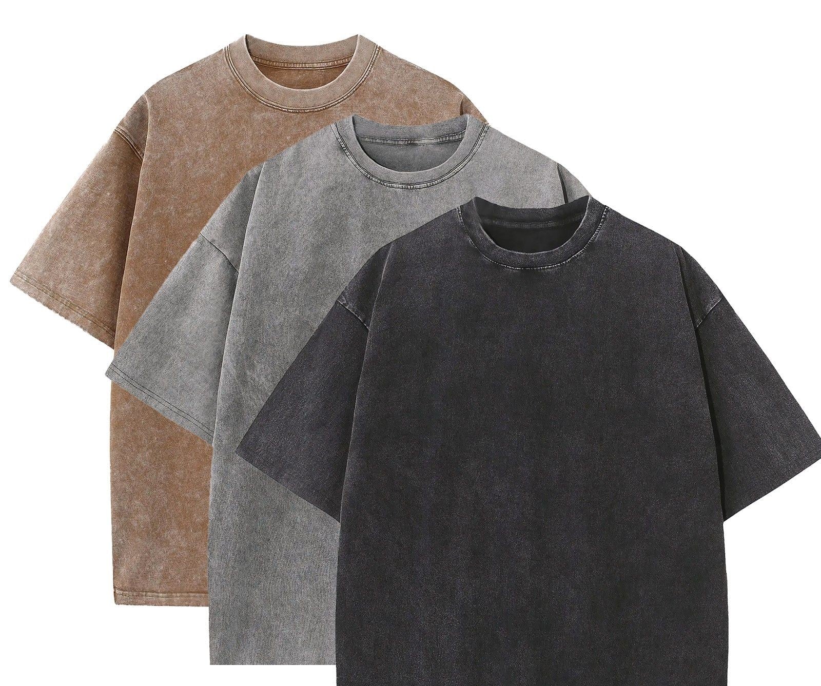 3-Pack Heavy Loose Fit Washed T-Shirt Front